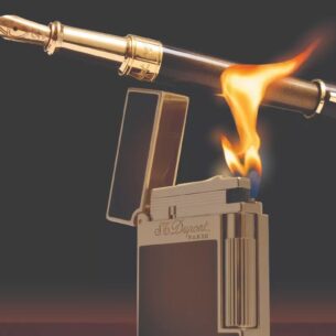 Briquet avec flamme S.T Dupont